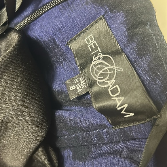 Betsy & Adam Blue Ruched One Shoulder Cocktail Dress - Picture 10 of 10